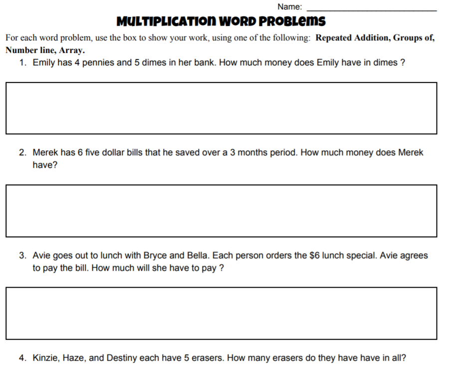 Multiplication And Division Word Problems Worksheet Filetype Pdf